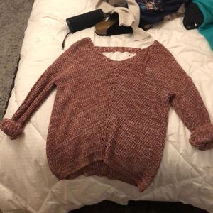 Maroon and white sweater